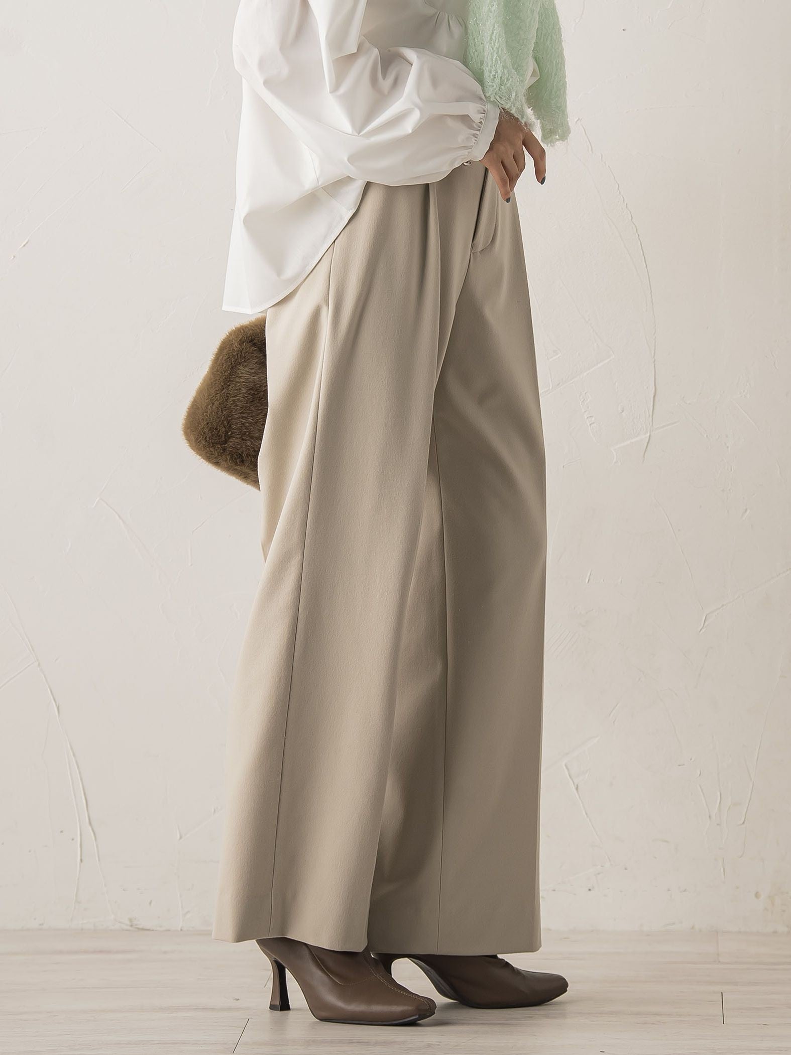 両面起毛ストレッチパンツ≪洗濯機で洗える≫