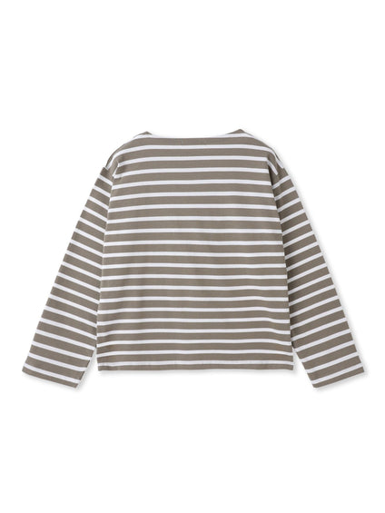 【WEB限定】ボーダーロングTシャツ≪洗濯機で洗える≫