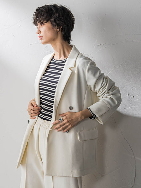 【えらべるSET UP】叶えるダブルブレストジャケット≪手洗い可能≫