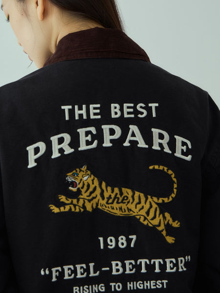 TIGER刺繍ダックジャケット≪手洗い可能≫