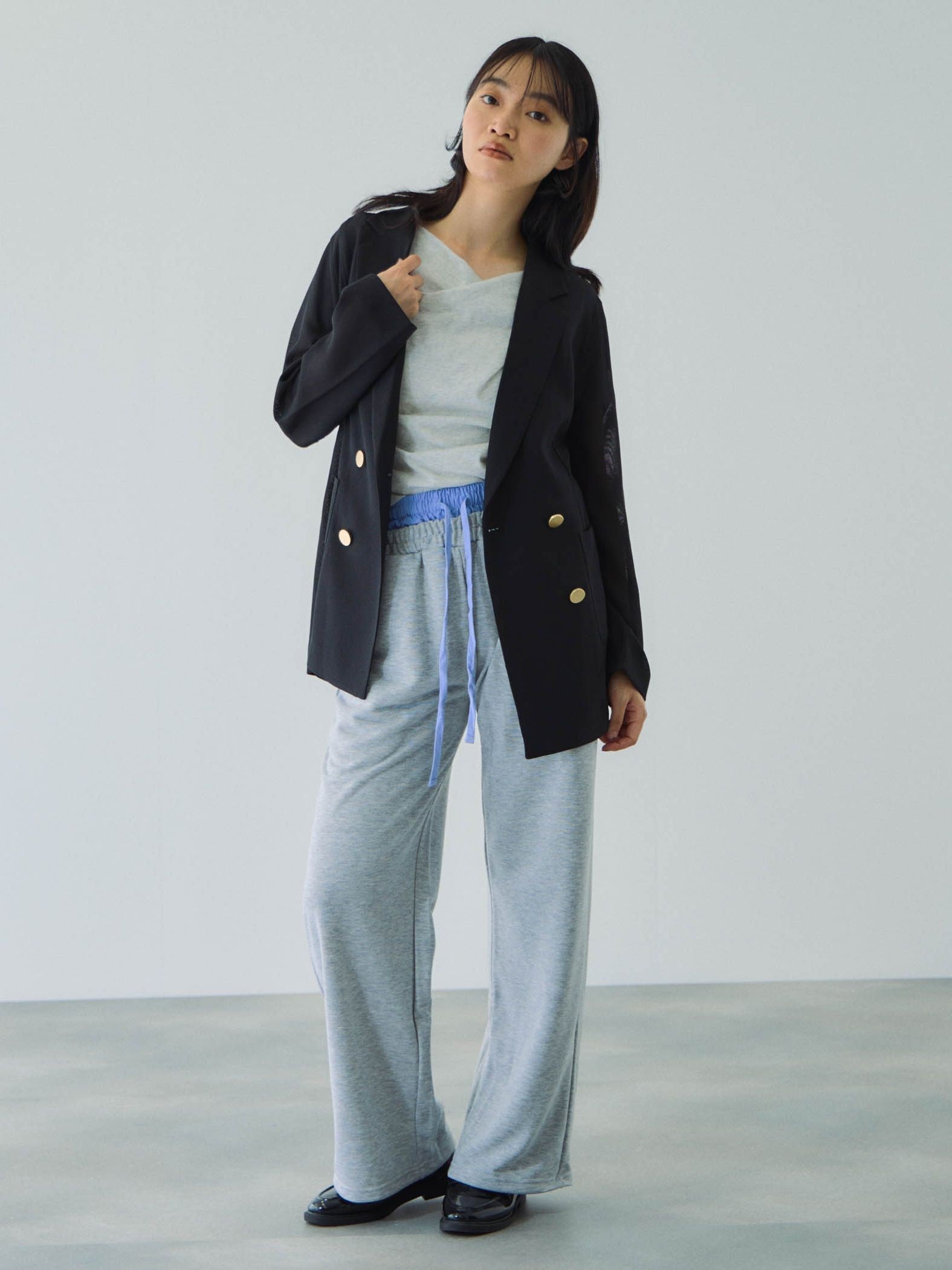 配色ドッキングスウェットパンツ≪セットアップ対応/手洗い可能≫