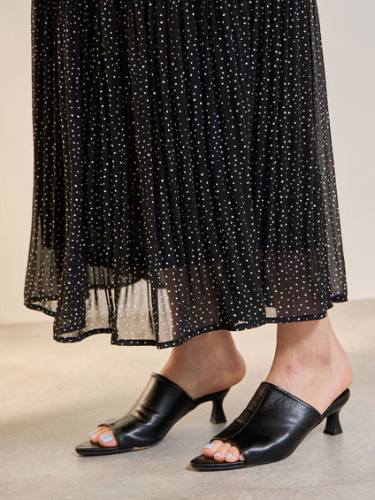 ランダムドットマジョリカプリーツスカート