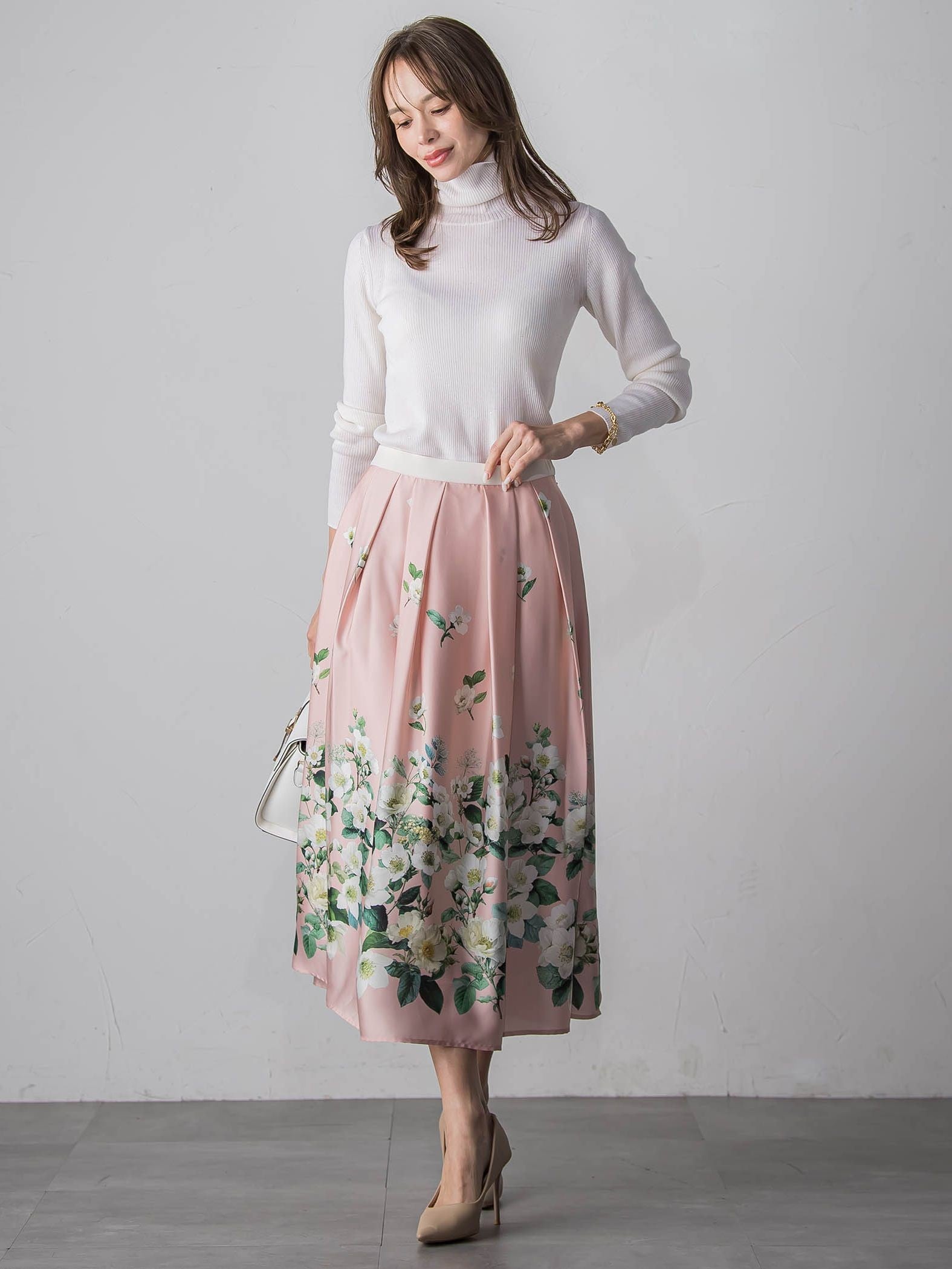 スパンコールリブタートルニット≪手洗い可能≫