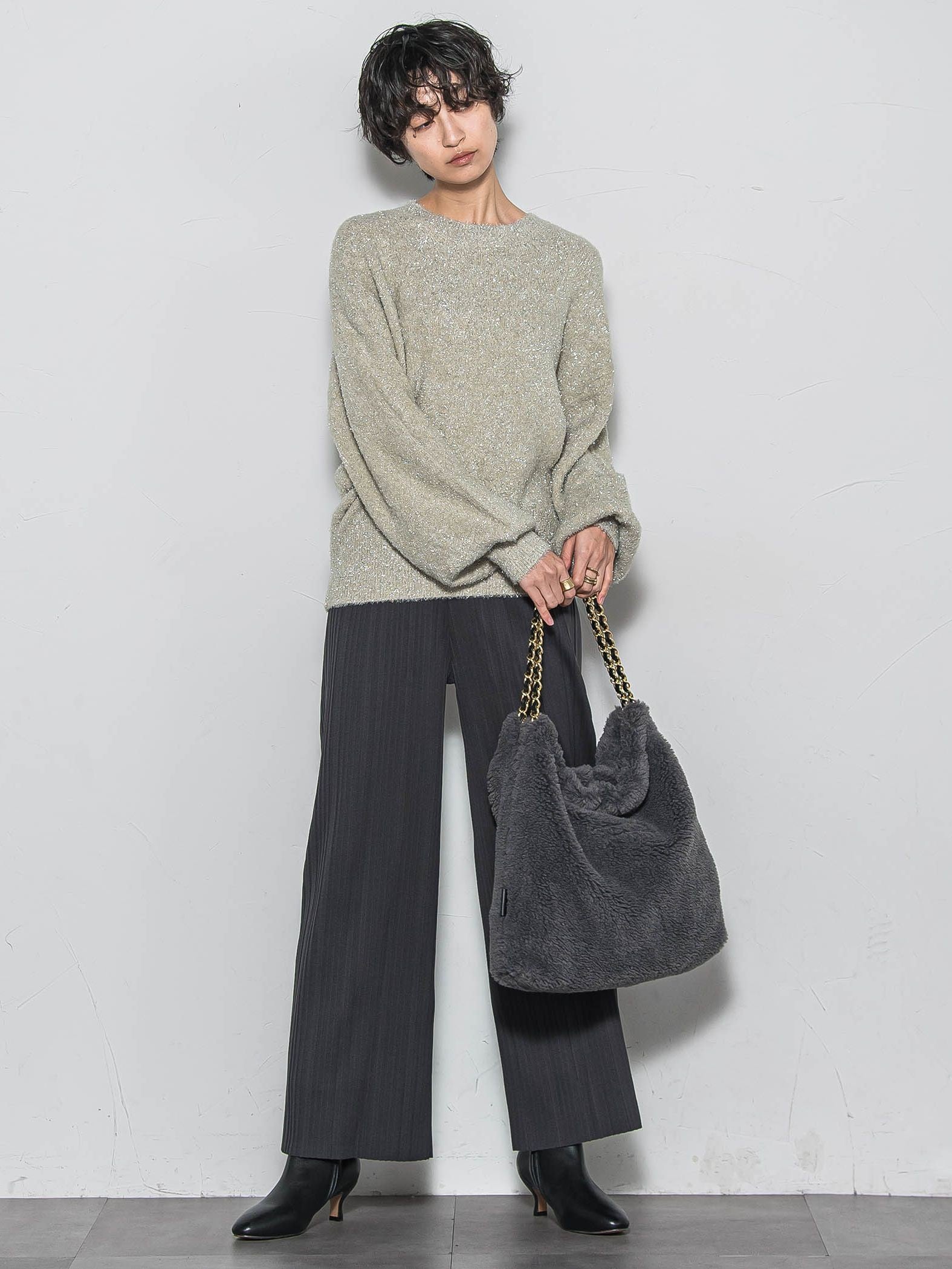 【WEB限定】ラメフェザーニット≪手洗い可能≫