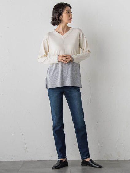 【大きいサイズ】ファインウールVネックニット