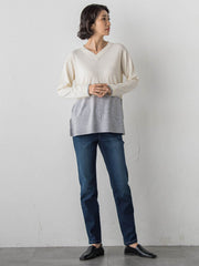 【大きいサイズ】ファインウールVネックニット