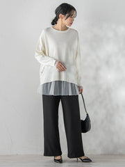 サイドボタンニット≪手洗い可能≫