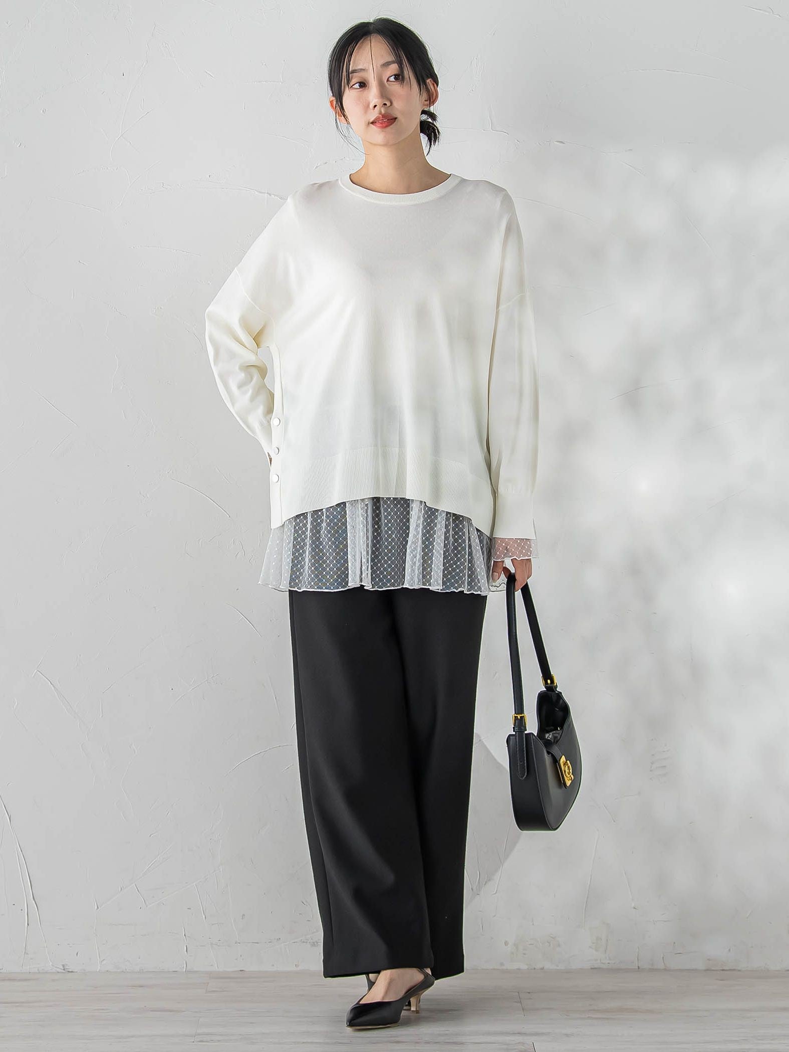 サイドボタンニット≪手洗い可能≫