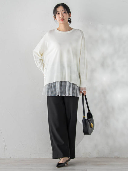 サイドボタンニット≪手洗い可能≫