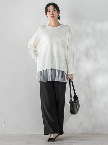 サイドボタンニット≪手洗い可能≫