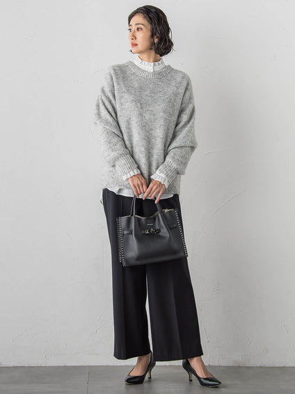 【大きいサイズ】モヘヤスパンコールニット