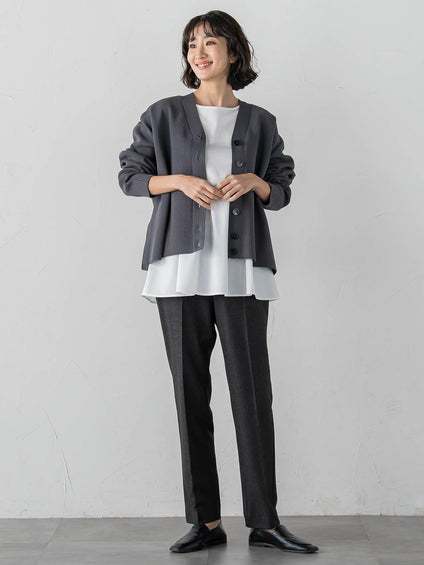 両面起毛2WAYストレッチテーパードパンツ