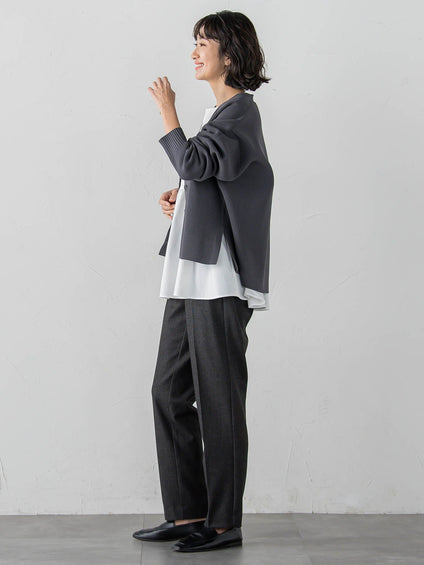 両面起毛2WAYストレッチテーパードパンツ