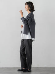 両面起毛2WAYストレッチテーパードパンツ