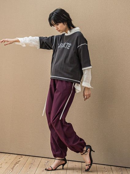 バイカラーパイピングロゴTシャツ≪手洗い可能≫