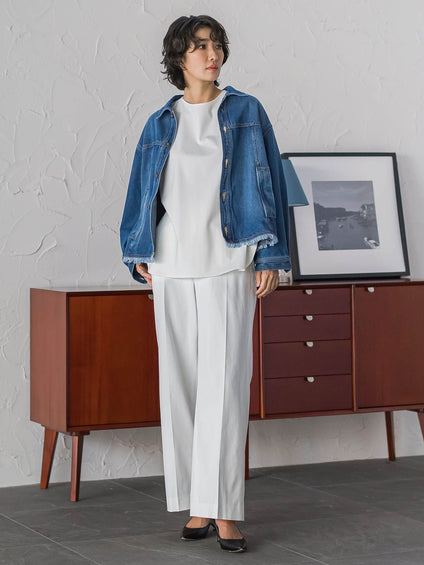 【WEB限定/+5cm丈長め】シェルタリングワイドパンツ