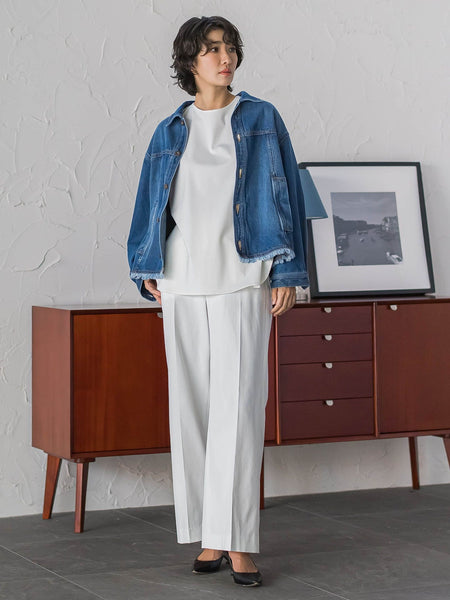 【WEB限定/+5cm丈長め】シェルタリングワイドパンツ