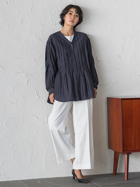 【WEB限定/+5cm丈長め】シェルタリングワイドパンツ