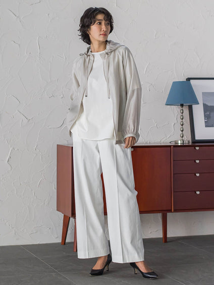 【WEB限定/+5cm丈長め】シェルタリングワイドパンツ