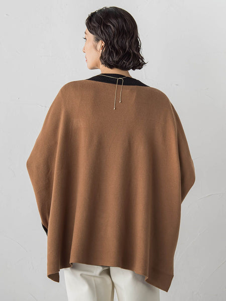 【WEB限定】”前後で印象が変わる”ドルマンバイカラーニット