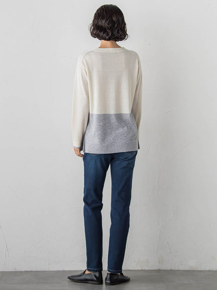 【大きいサイズ】ファインウールVネックニット