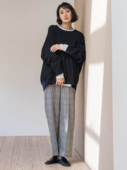 【WEB限定/大きいサイズ】”ウエストゴムで快適”ワイドパンツ≪洗濯機で洗える≫