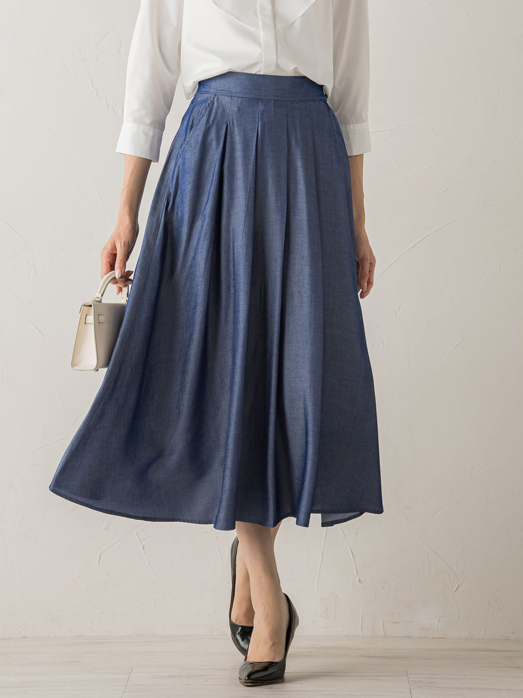 カイエカ Pin-tuck Volume Skirt フレアスカート 1 S 黒