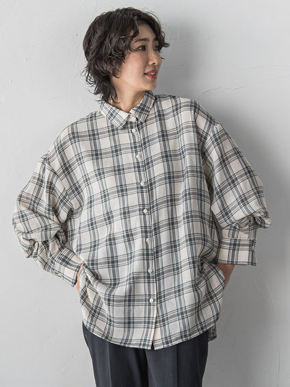 【WEB限定】“さっと着てオシャレ”シアーチェックシャツ