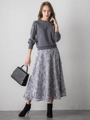 スパンコールテープチュールスカート