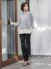 【大きいサイズ/新色追加】ファインウールハイネックニット