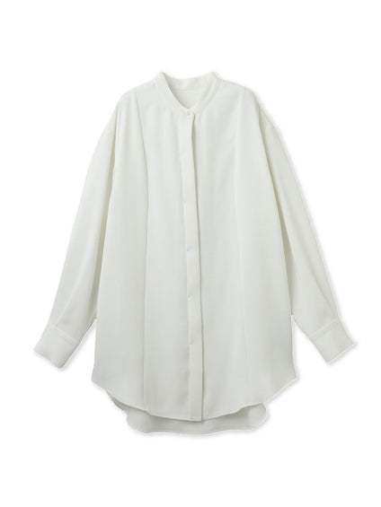 ダブルクロス2WAYロングシャツブラウス≪洗濯機で洗える/セットアップ対応≫