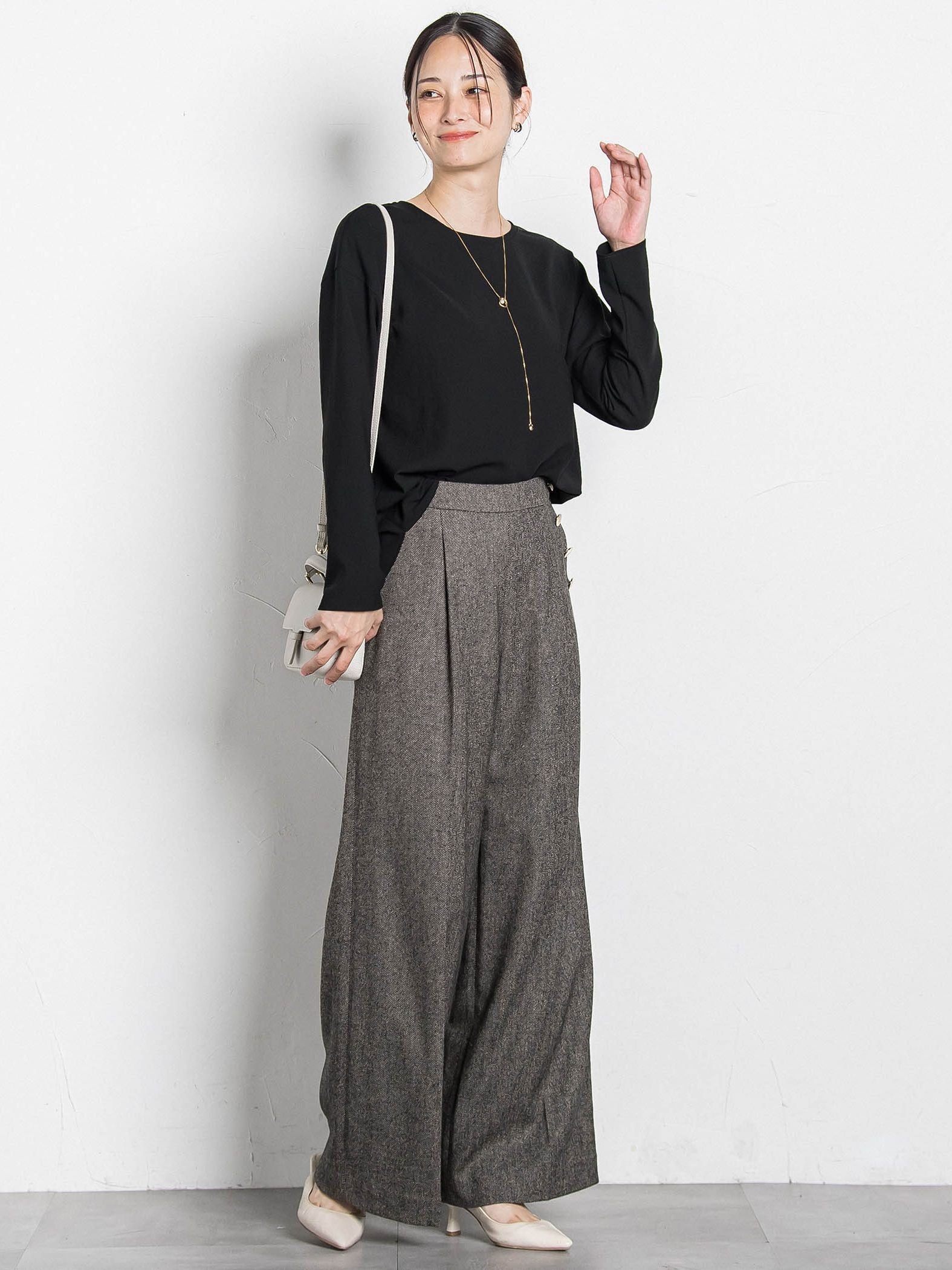 ツイルツイードワイドパンツ