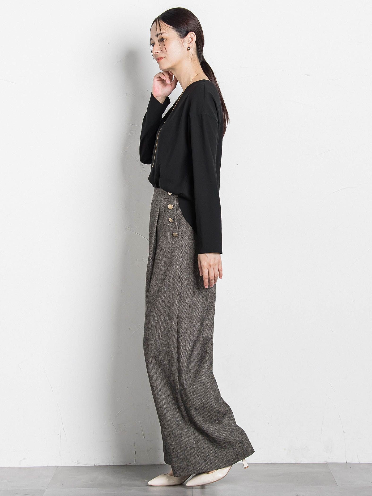 ツイルツイードワイドパンツ