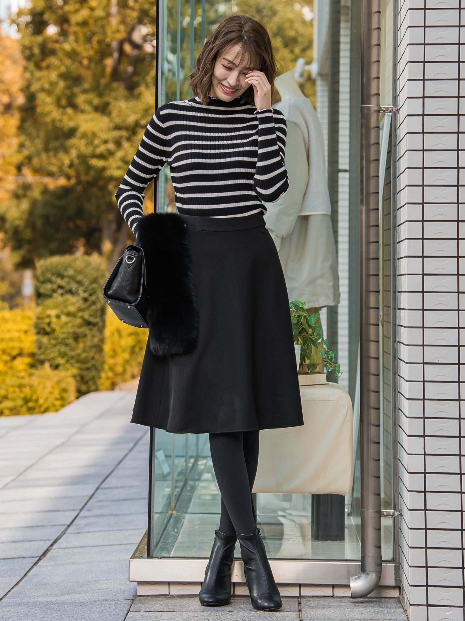 【XSサイズ展開あり】冬仕様 美シルエットフレアスカート ≪洗濯機で洗える≫