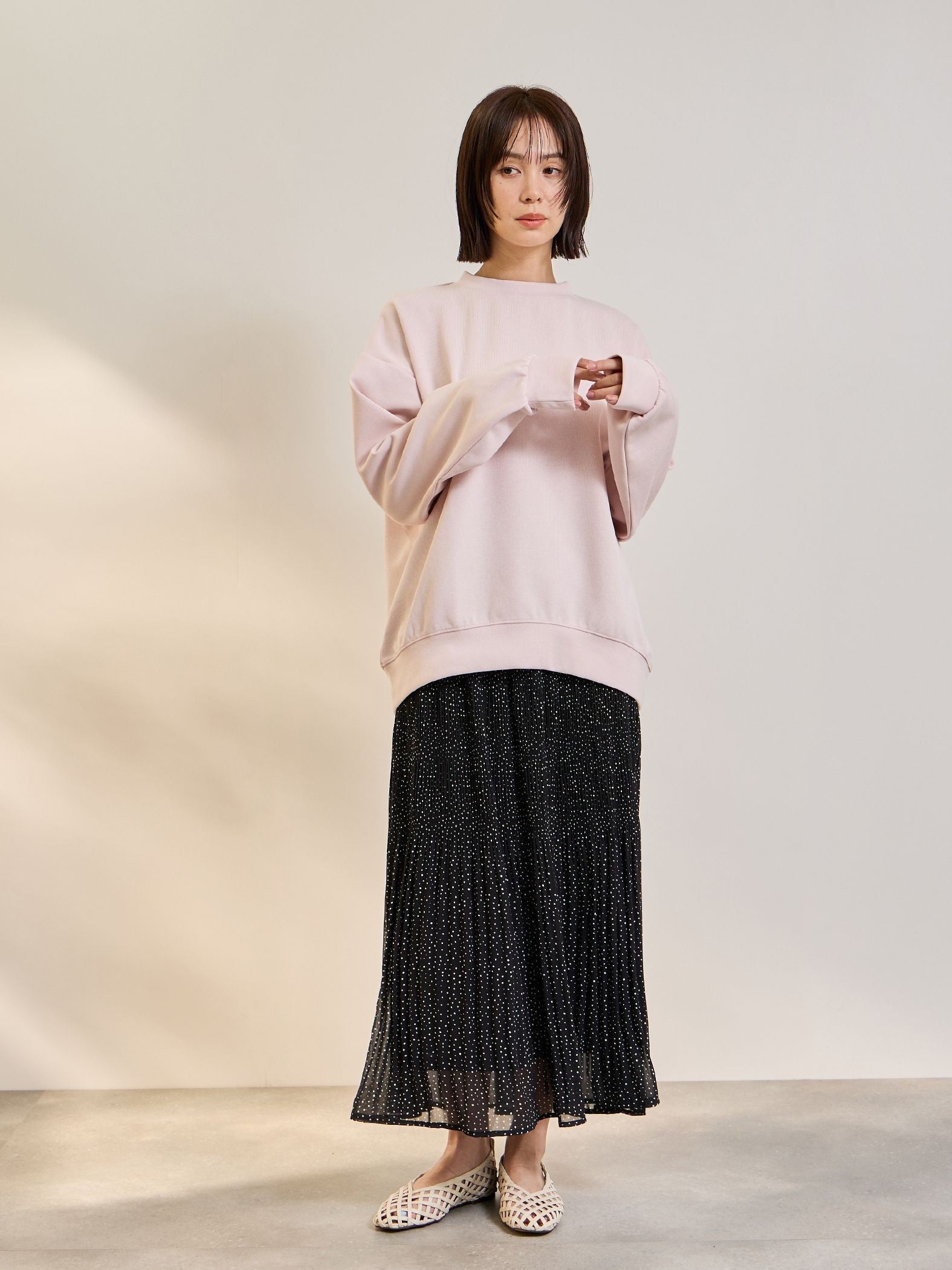 ランダムドットマジョリカプリーツスカート