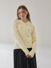 フラワーシシュウニットプルオーバー≪手洗い可能≫