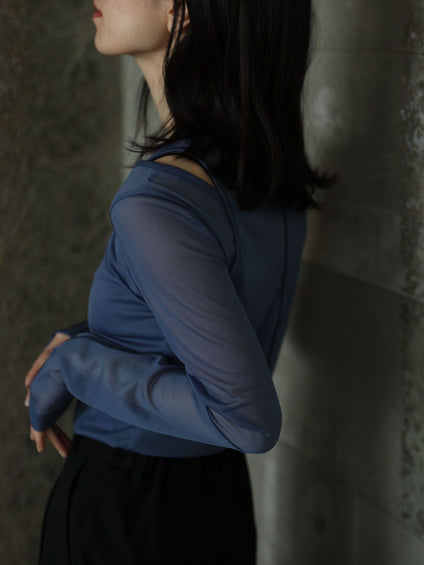 Layered sheer tops【日本製】≪手洗い可能≫