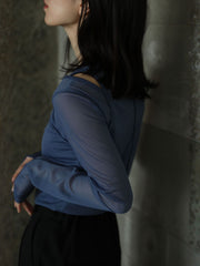 Layered sheer tops【日本製】≪手洗い可能≫
