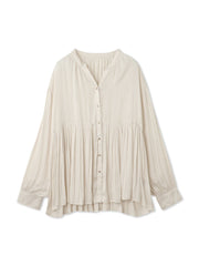 割繊サテンキーネックペプラムブラウス≪手洗い可能≫