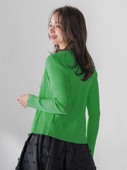 LUCINDAリブニットVカーディガン