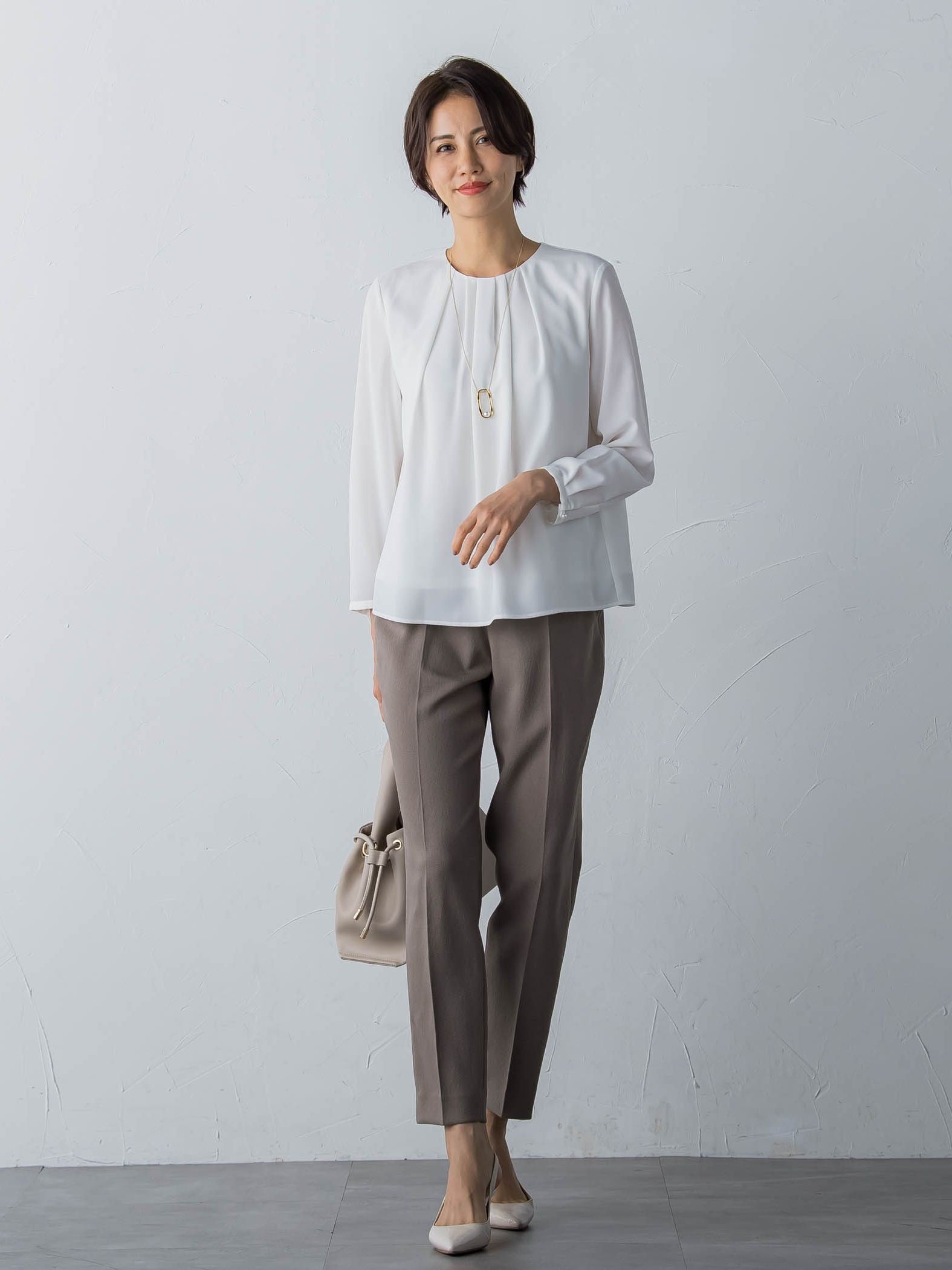 ツムギートストレッチテーパードパンツ≪セットアップ/洗える≫
