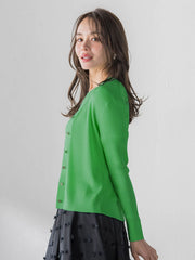 LUCINDAリブニットVカーディガン