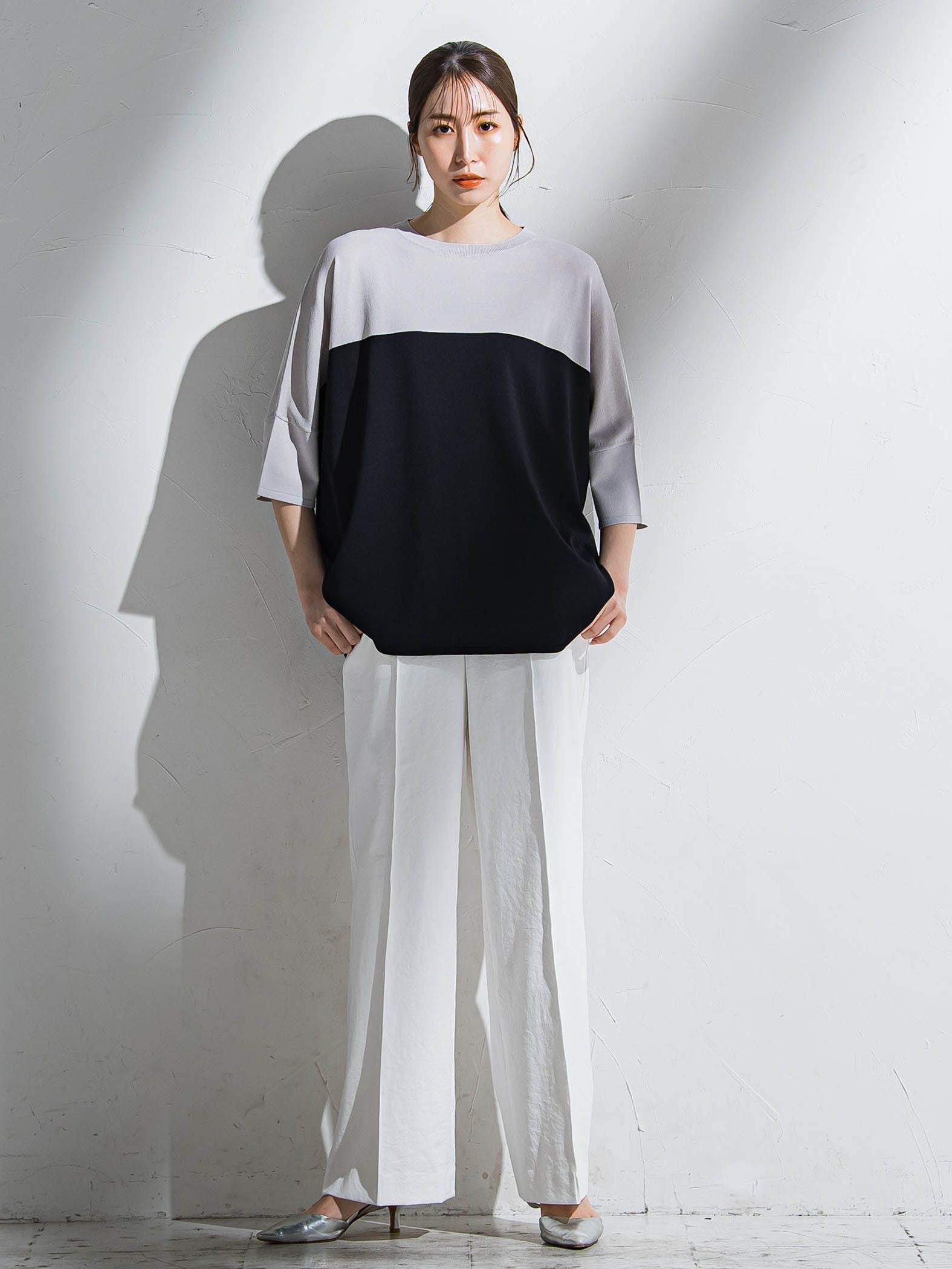 【WEB限定】シェルタリングワイドパンツ≪洗濯機で洗える≫