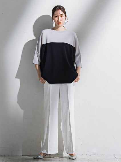 【WEB限定】シェルタリングワイドパンツ≪洗濯機で洗える≫