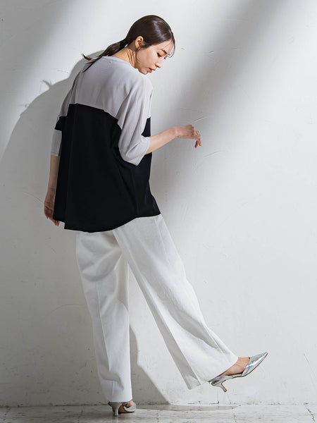 【WEB限定】シェルタリングワイドパンツ≪洗濯機で洗える≫