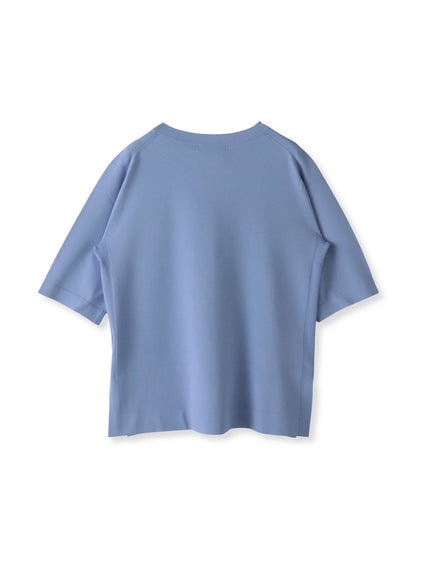 Tシャツ風ニットプルオーバー≪手洗い可能≫