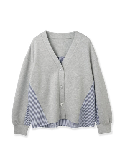 ダンボールバックストライプカーディガン