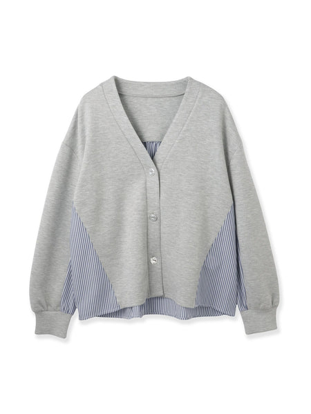 ダンボールバックストライプカーディガン