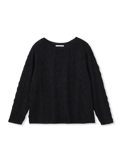 【WEB限定】フリルジャガードクルーネックプルオーバー