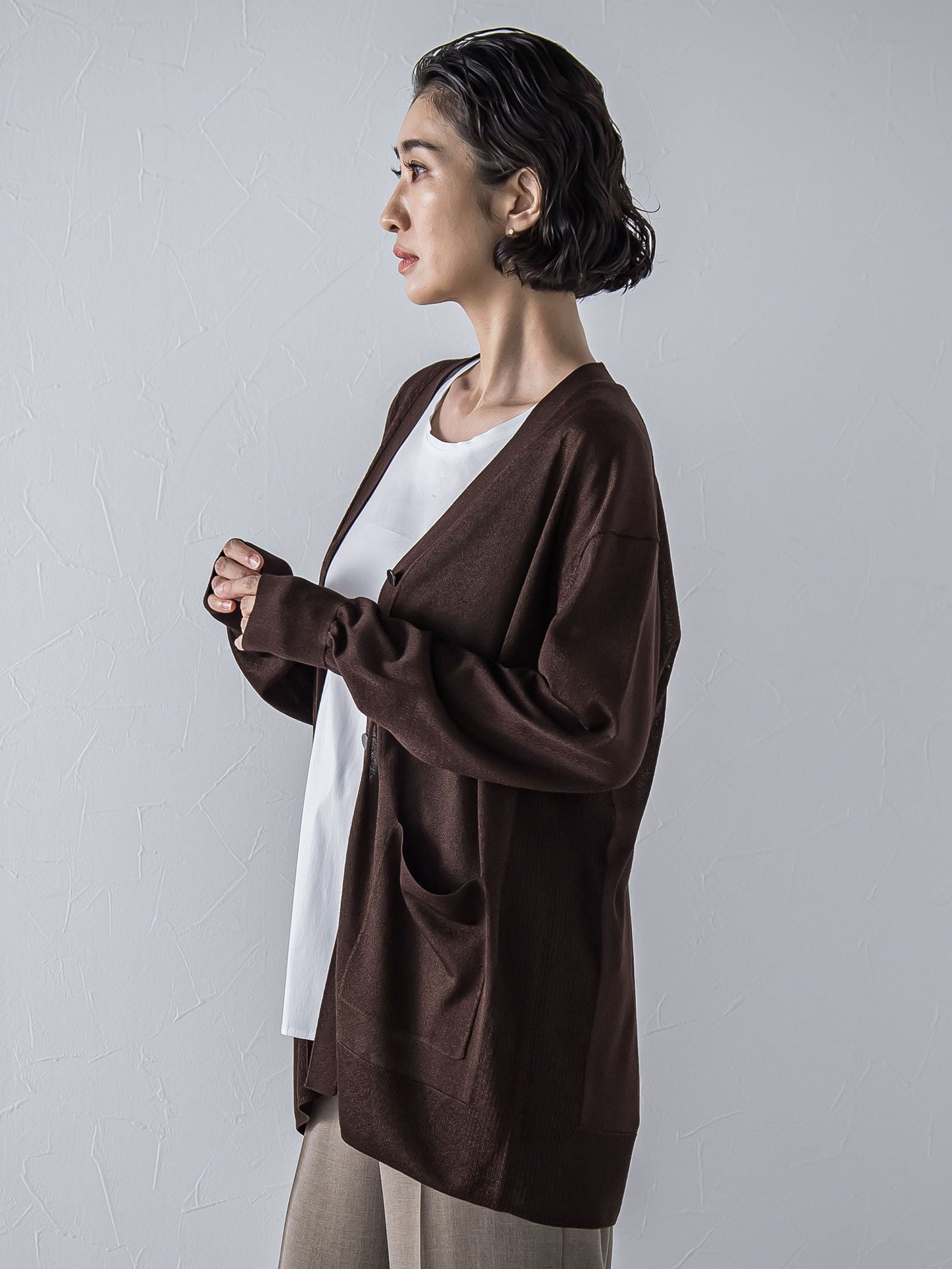 【極】SARIニットカーディガン≪手洗い可能≫